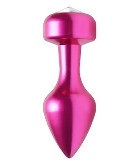 Solitaire Gem Accented Aluminum Anal Plug