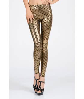 Metallic scales leggings