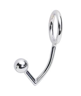 Metal Cock Ring with Anal Bead