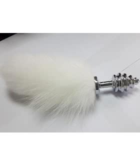 Ribbed Rabbit Tail Butt Plug
