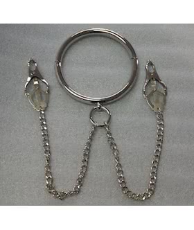 Lockable Metal Collar with Nipple Clamps
