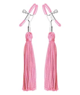 Tickle Me Pink Nipple Clamp Tassels