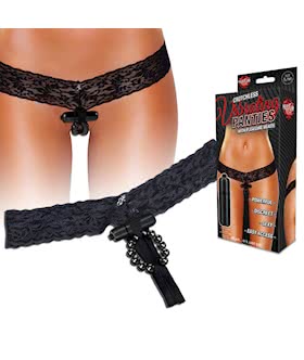 Vibrating Lace Thong With Stimulating Beads