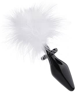 Fluffer Bunny Tail Glass Anal Plug