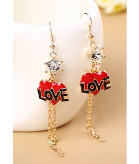 Diamond Accent Heart Drop Earrings