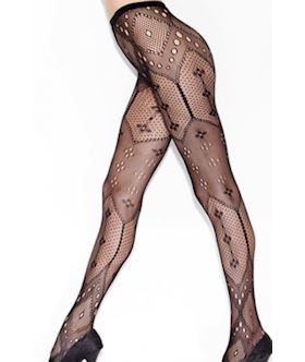 Geometric Collage Fishnet Pantyhose