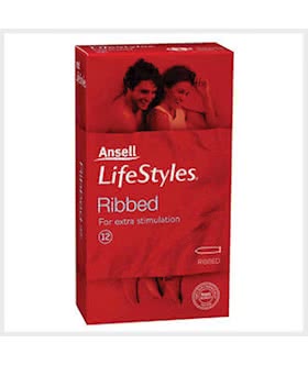 Ansell Lifestyles Ribbed 12 Pack