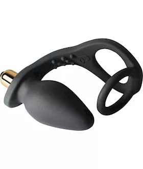 Ro-zen Silicone Vibrating Cock Ring And Anal Plug
