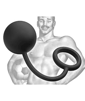 Tom of Finland Silicone Cock Ring with Heavy Anal Ball