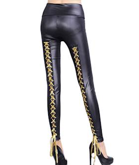 Stretch Leggings With LaceUp Detailing