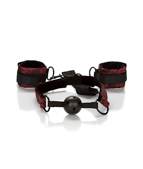 Scandal Breathable Ball Gag With Cuffs