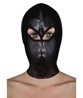 Extreme Leather Hood with Ribon Ties