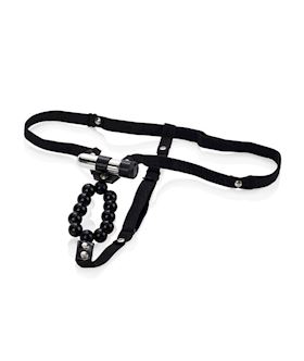 Vibrating Lovers Thong With Stroker Beads
