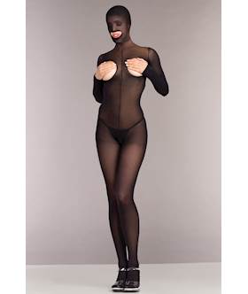 Opaque Cupless and Crotchless Bodystocking  OS