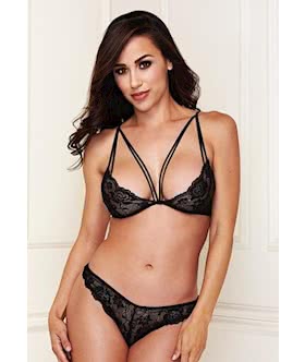 Crotchless Lace Bikini Set