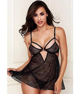 2 Piece Lace Babydoll set With GString