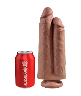 King Cock 9 Inch Two Cocks One Hole