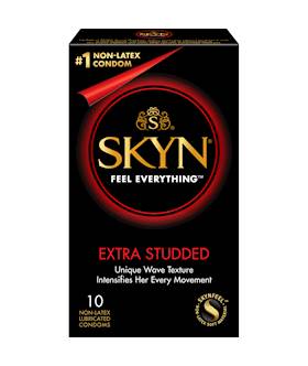 Lifestyles SKYN Extra Studded Condoms 10 Pack