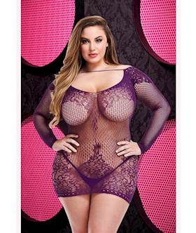 Long Sleeve Lace Mini Dress