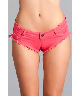 Low Waist Cut Off Denim Booty Shorts  L