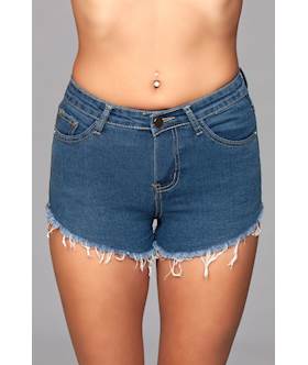 Looped In Distressed Denim Shorts