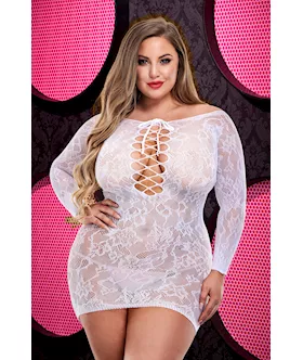 Lace Off The Shoulder Mini Dress 