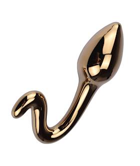 Gold Glass Curve Butt Plug