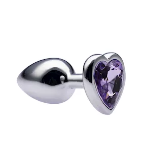 Kink Range Alloy Love Heart Gemmed Butt Plug - 2.7 Inch