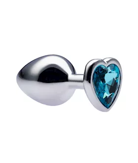Kink Range Alloy Love Heart Gemmed Butt Plug - 3.2 Inch