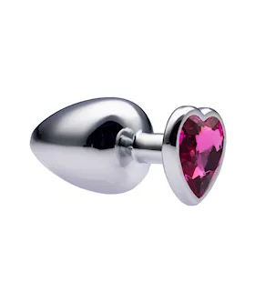 Kink Range Alloy Love Heart Gemmed Butt Plug - 3.7 Inch