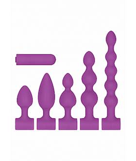 Silicone USB Rechargeable Anal Set Purple