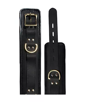 Bound X Padded Leather Cuffs And Collar Set