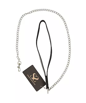Bound X Chain Leash With Soft Leather Handle