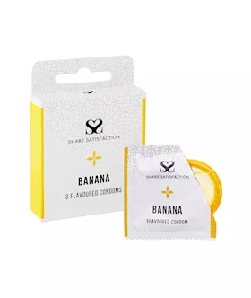 Share Satisfaction Banana Flavoured Condoms - 3 Pack