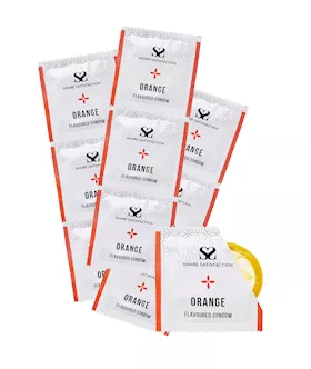 Share Satisfaction Orange Flavoured Condoms - 100 Bulk Pack