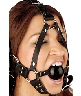 Leather Ball Gag Harness