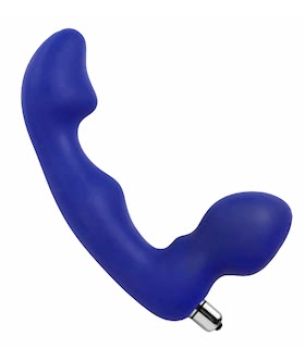 Blue Silicone Anal Dildo with Bullet Vibe