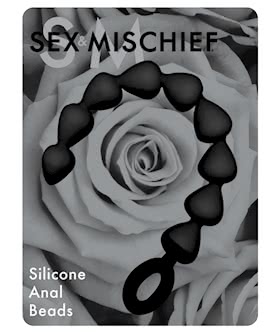 Sex  Mischief Black Silicone Anal Beads
