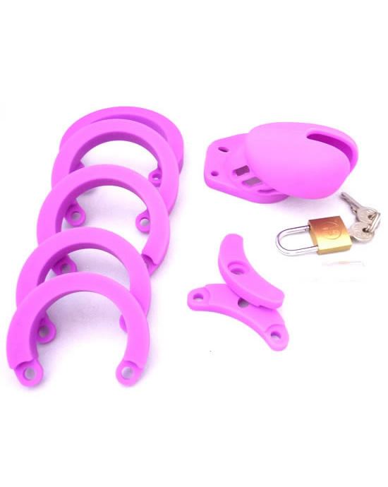 Silicone Male Chastity Device Purple