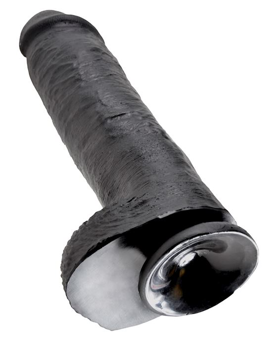 King Cock with Balls 11 Inch Black