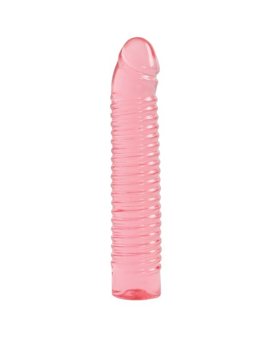 Vivid 7 Inch Ribbed Jellie Dong Tawny