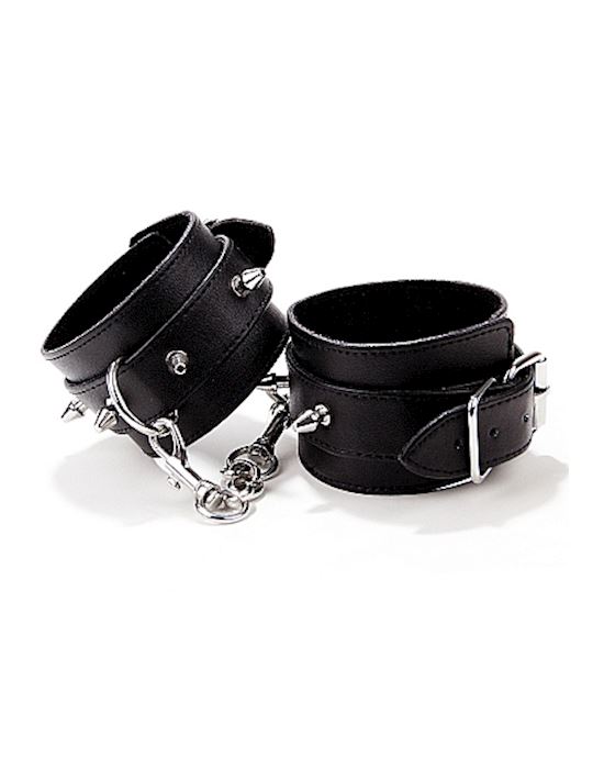 Spiked Leather Handcuffs