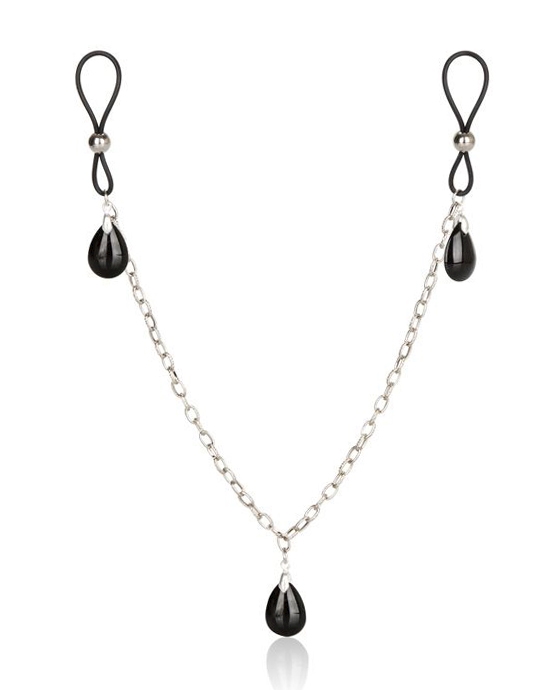 Nipple Play NonPiercing Nipple Chain Jewelry Onyx