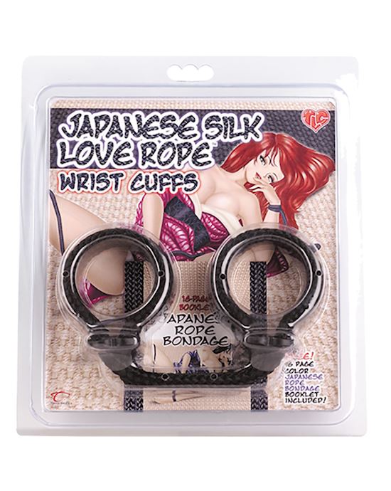 Japanese Silk Love Rope Wrist Cuffs Black