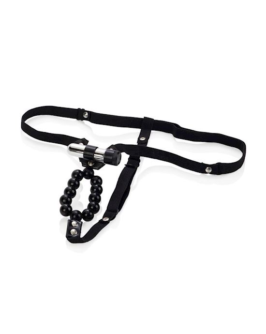 Vibrating Lovers Thong With Stroker Beads