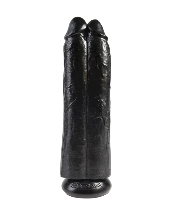 King Cock 11 Inch Two Cocks One Hole Suction Cup Dildo