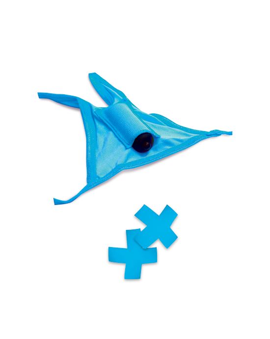 NEON VIBR PANTY  PASTY SET BLUE