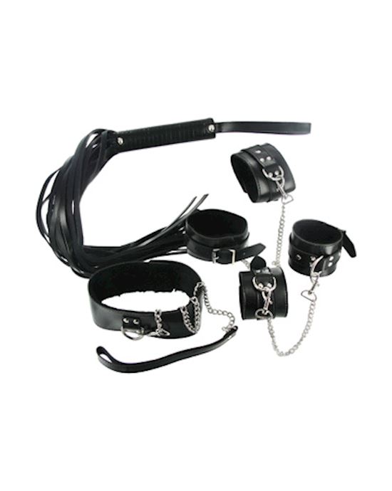 Strict Leather Black Bondage Set